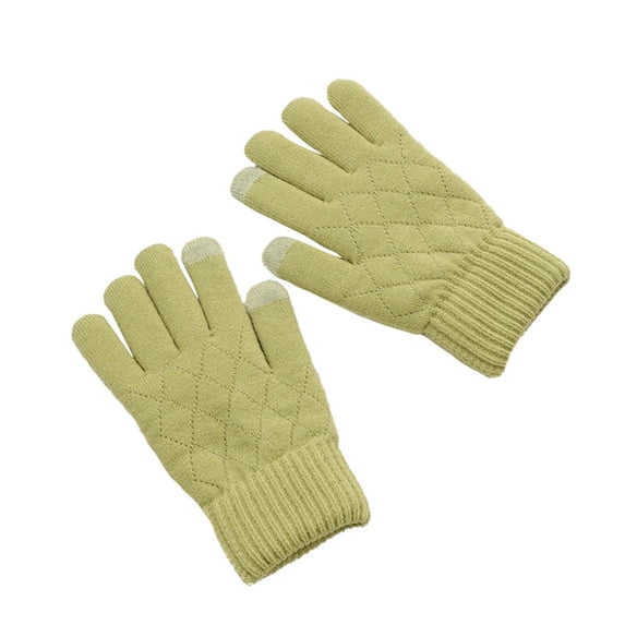 WRKEKC Winter Gloves for Women Solid Color Knitted Touchscreen Cold Proof Warm Gloves for Women Casual Daily Wear