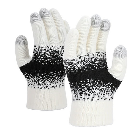 WRKEKC Winter Gloves for Women Touchscreen Five Finger Fleece Lined Thick Knitted Gloves for Women Winter Warm Daily Use