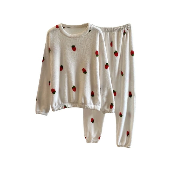 WRKEKC Winter Pajamas for Women Winter Coral Fleece Long Top Pants and Robe 3 Piece Home Loungewear Sleepwear Set for Women Cold Season Comfort