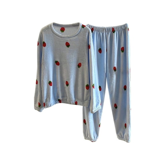 WRKEKC Winter Pajamas for Women Winter Coral Fleece Long Top Pants and Robe 3 Piece Home Loungewear Sleepwear Set for Women Cold Season Comfort