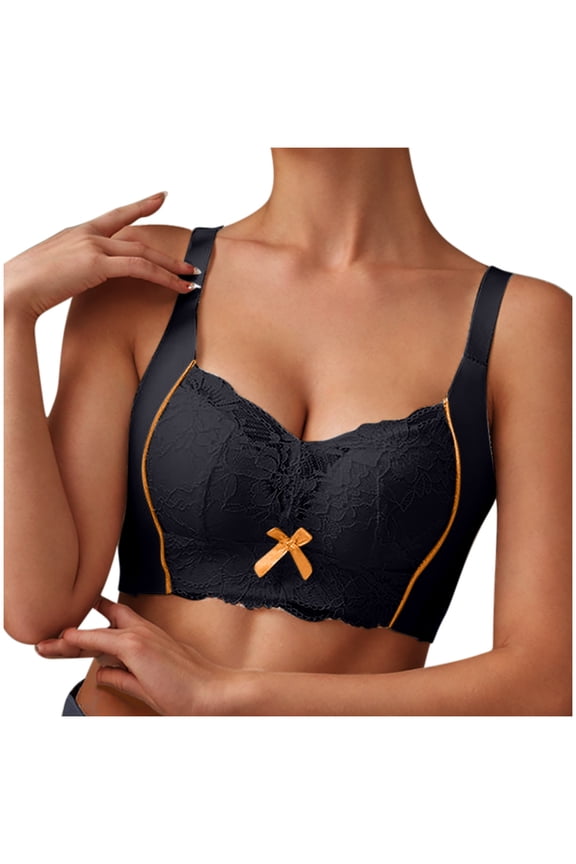 Wireless Bras for Women 3/4 Coverage Push Up Lace Side Smoothing Solid Color Comfortable No Underwire Multi-Tone Everyday Wear Womens Soft Support Daily Bras