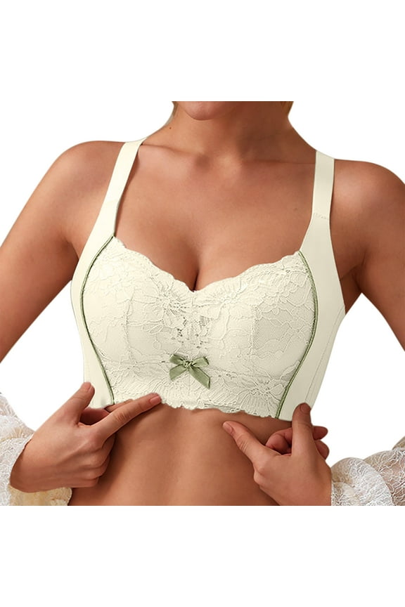 Wireless Bras for Women 3/4 Coverage Push Up Lace Side Smoothing Solid Color Comfortable No Underwire Multi-Tone Everyday Wear Womens Soft Support Daily Bras