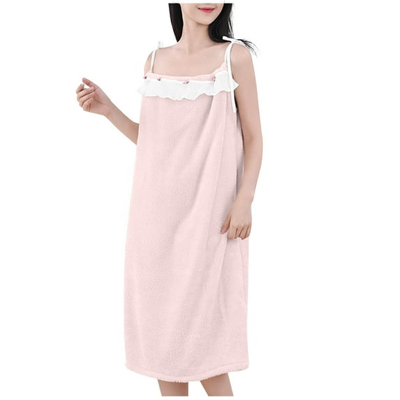 WRKEKC Women Nightgown Sleeveless Camisole Solid Color Bathrobe Sleep Robe Loungewear for Women Daily Home & Lounge Use