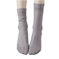 thumbnail image 1 of WRKEKC Women's Crew Socks Solid Color Ultra Thin Ice Silk Slouchy Socks Sweat Wicking Mid Calf Socks for Daily Casual and Sports, 1 of 3