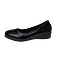 thumbnail image 1 of WRKEKC Women's Flats Round Toe Slip-On Wedge Heel Patent Finish Solid Color Comfortable Casual Versatile for Daily Wear, 1 of 9