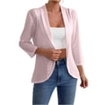 thumbnail image 1 of WRKEKC Womens Cardigans Lightweight Solid Color 3/4 Sleeve Hollow Out Casual Loose Open Front Cardigan Fall and Winter Trendy Top, 1 of 8