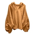 thumbnail image 1 of WRKEKC Womens Casual Loose Long Sleeve Hoodie Solid Color Drawstring Hooded Sweatshirt with Drop Shoulder Fall and Winter Outerwear, 1 of 3