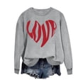 thumbnail image 1 of WRKEKC Womens Crew Neck Valentine's Day Printed Sweatshirt Women Long Sleeve Sleeveless Hood Pullover Sweatshirt Casual Fall Top, 1 of 4