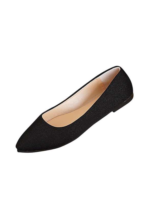 Womens Flats Pointed Toe Slip-On Classic Loafer Style Wide Width Casual Versatile for Spring Summer Daily Wear