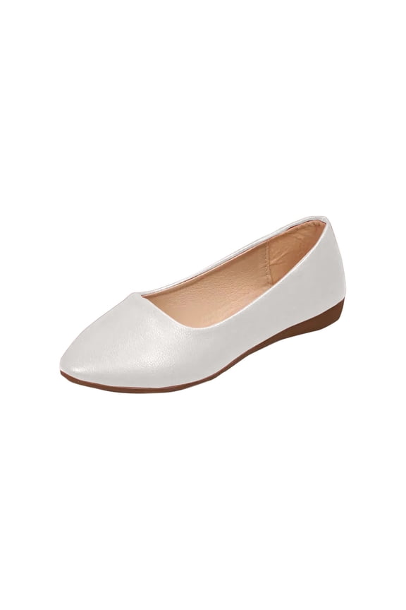 Womens Flats Solid Color Low Cut Slip On Breathable Flat Casual Footwear Comfortable Everyday Shoes