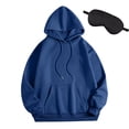 thumbnail image 1 of WRKEKC Womens Hoodie Casual Solid Color Loose Long Sleeve Sweatshirt with Matching Eye Mask Hooded Sweatshirt for Cozy Loungewear Daily Comfort, 1 of 2