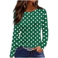 thumbnail image 1 of WRKEKC Womens Long Sleeve T-Shirts Polka Dot Printed Loose Fit Everyday Casual Long Sleeve Crew Neck T-Shirt Womens Top, 1 of 4