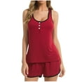 thumbnail image 1 of WRKEKC Womens Pajama Set Modal Lightweight Loose Casual Tank Top With Pocket Drawstring Shorts Home Sleepwear Loungewear Set for Women, 1 of 4