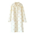 thumbnail image 1 of WRKEKC Womens Robe Fall Winter Soft Printed V Neck Long Sleeve Button Cardigan with Pockets Bathrobe Loungewear Sleep Robe, 1 of 3