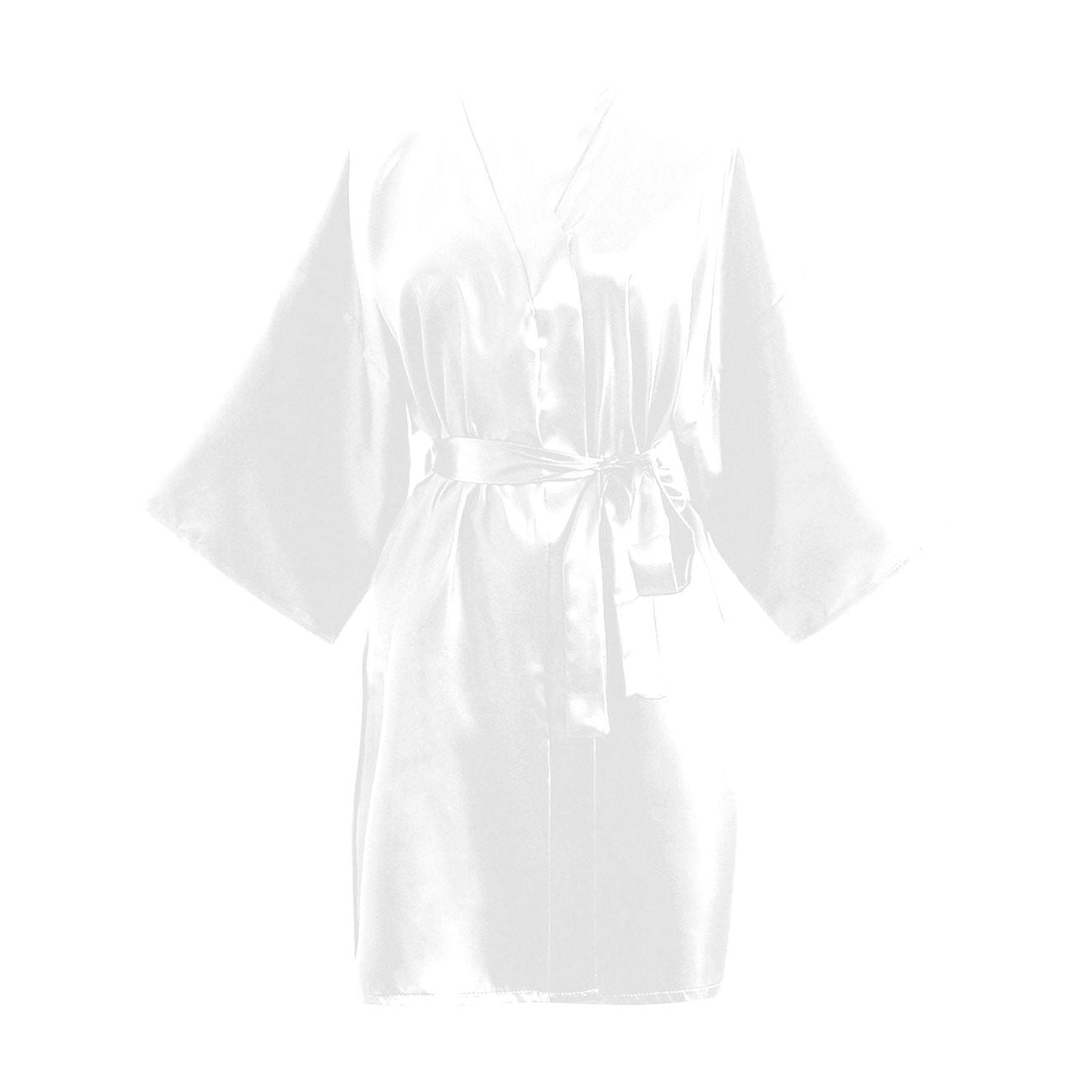 Open Front Robe WRKEKC Womens Robe Silk Like Solid Color Short Kimono Bathrobe Open ...