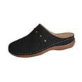 thumbnail image 1 of WRKEKC Womens Sandals Solid Color Closed Toe Elevated Wedge Mules Cut Out Design Casual Summer Outdoor Footwear, 1 of 7