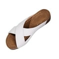 thumbnail image 1 of WRKEKC Womens Sandals Solid Color Cross Strap Elevated Wedge Sandals Casual Spring Thick Sole Comfortable Footwear, 1 of 6