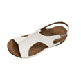 thumbnail image 1 of WRKEKC Womens Sandals Summer Wide Width Solid Color Open Toe Thick Sole Wedge Heel Casual Outdoor Shoes, 1 of 6