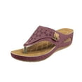 thumbnail image 1 of WRKEKC Womens Sandals Toe Post Elevated Wedge Slides Toe Post Design Casual Spring Summer Beach Outdoor Footwear, 1 of 6