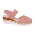 thumbnail image 1 of WRKEKC Womens Sandals Wedge Heel Lightweight Woven Rope Closed Toe Elastic Strap Thick Sole Backless Summer Shoes, 1 of 4