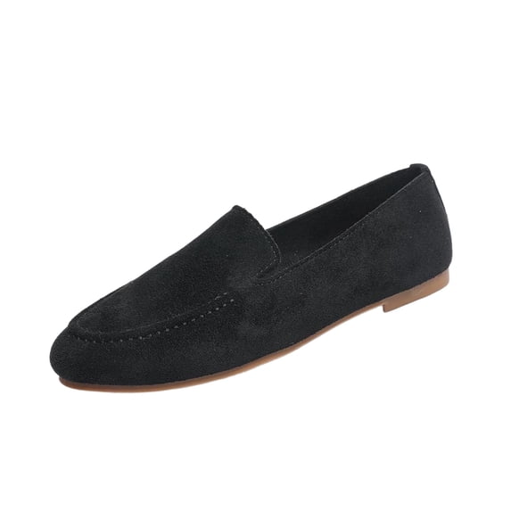 WRKEKC Womens Shoes Spring Fall Solid Color Low Cut Vintage Outdoor Slip On Loafers Round Toe Flat Footwear
