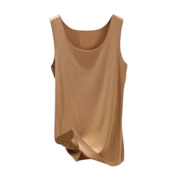 WRKEKC Womens Sleeveless Tank Top Casual Solid Color Crew Neck Loose Fit Basic Top for Daily Wear and Loungewear