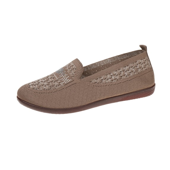 WRKEKC Womens Slippers Mesh Breathable Solid Round Toe Lightweight Slip On Flat Sole Shoes for Ladies