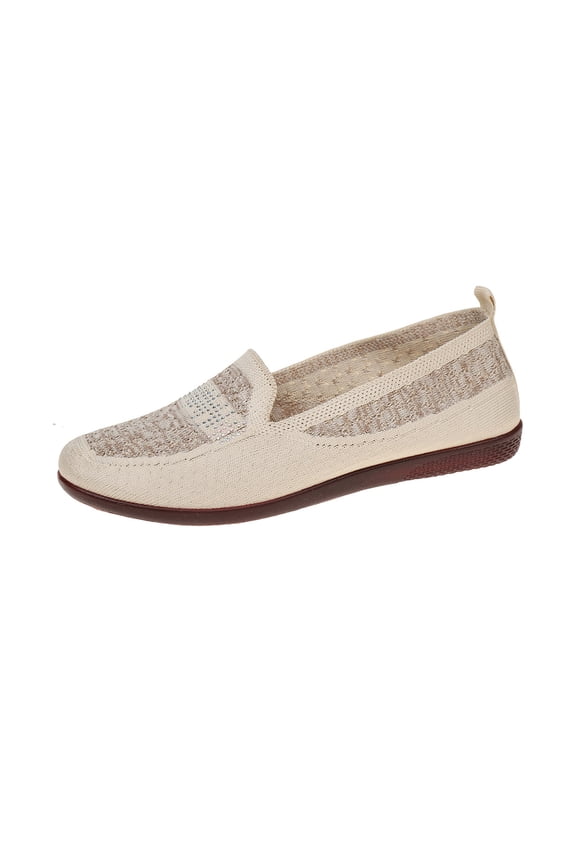 Womens Slippers Mesh Breathable Solid Round Toe Lightweight Slip On Flat Sole Shoes for Ladies