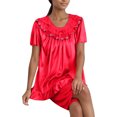 thumbnail image 1 of WRKEKC Womens Summer Pajama Set Solid Color Ice Silk Nightgown Soft Comfortable Loungewear Sleepwear Set for Women, 1 of 4