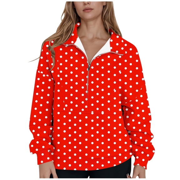 WRKEKC Womens Sweatshirts Solid Color Long Sleeve Zip Up Jacket No Hood Crew Neck Shirt Top for Women Fashion Casual Daily Wear with Versatile Style