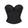 thumbnail image 1 of WRKEKC Womens Tank Tops Sequin Solid Color Front Buckle Bustier V-Neck Sleeveless Slim Fit Summer Party Top, 1 of 5