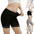 thumbnail image 1 of WRKEKC Womens Underwear Mid Rise Butt Lifting Cotton Lace Trim Solid Anti Exposure Boyshorts Breathable Soft Wear, 1 of 4
