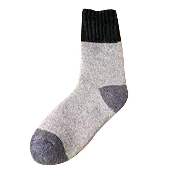 WRKEKC Wool Crew Socks for Men and Women Knitted Color Block Design Mid Calf Socks for Fall Winter Warmth and Daily Casual Wear