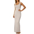 thumbnail image 1 of WRKEKC Work Dresses for Women Solid Crew Neck Sleeveless Tank Straight Work Ankle Length Lightweight Comfort, 1 of 7
