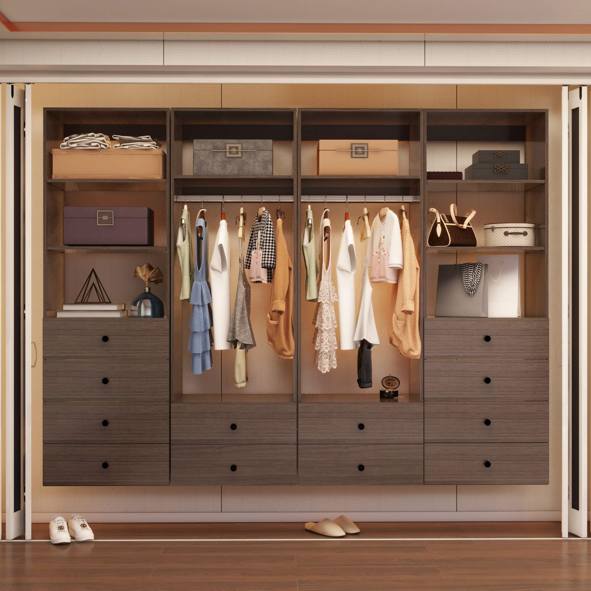 WRR Modular Closet System Organizers and Storage Built-in Closet with ...