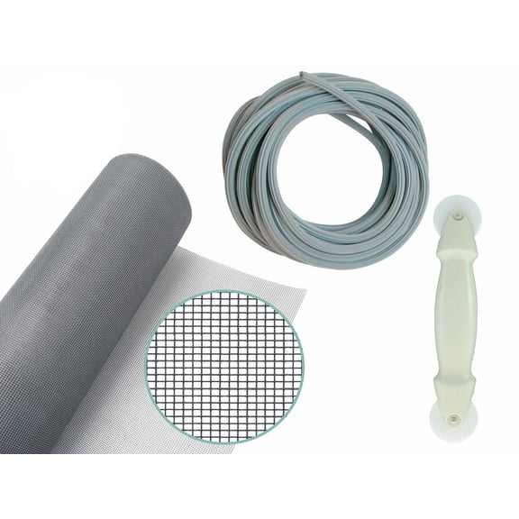 WRS All-in-One Screen Repair Kit - 36" x 84" Grey Fiberglass Replacement Screen