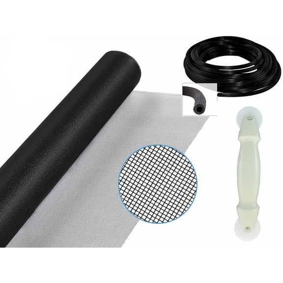 WRS All-in-One Screen Repair Kit - 48" x 84" Charcoal Black Fiberglass Replaceme