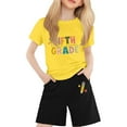 thumbnail image 1 of WRTFVZA Back to School Outfits for Girls T Shirt and Shorts Graphic Clothes T-shirt and Shorts Combination for 2-13 Years Old, 1 of 4