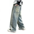 thumbnail image 1 of WRTFVZA Baggy Jeans Kids 10-12 Boys with Pockets Straight Leg Comfortable Breathable Y2k Denim Pants 90s Hip Hop Streetwear, 1 of 7