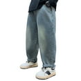 thumbnail image 1 of WRTFVZA Baggy Jeans Kids 7-8 Straight Leg Wide Leg Soft Comfortable Hiking School Uniform Sweatpants Joggers, 1 of 6