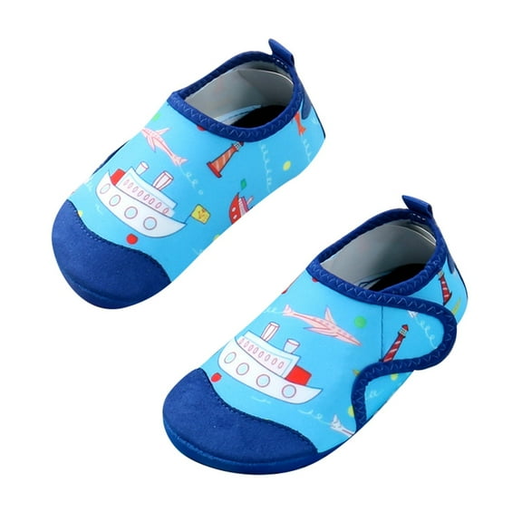 WRTFVZA Beach Shoes Kids Boys Girls Water Shoes Barefoot Quick Dry Socks for Beach #Blue 2-2.5 Years