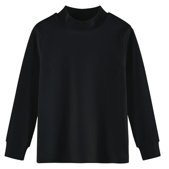 WRTFVZA Boys Thermal Shirt, Long Sleeve Base Layer, High Neck Warm Top for Winter Play & Casual Outfits