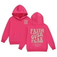 thumbnail image 1 of WRTFVZA Brown Hoodie for Girls, Faith Over Fear Hoodie Sweatshirt Long Sleeve Tops with Pockets (Toddler, Hot Pink, 1-2 Years), 1 of 4