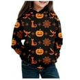 thumbnail image 1 of WRTFVZA Child Toddler Boys Girls Halloween Long Sleeve Letter Prints Warm Hoodie Pullover Tops Kids Sweat With Pumpkin Print Clothes, 1 of 2