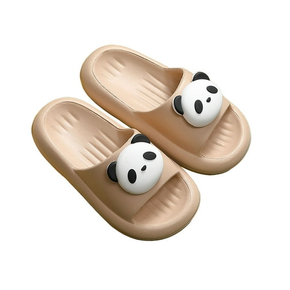 WRTFVZA Cloud Slides for Kids,Boys Girls Shower Slippers Bathroom Pool Sandals,Toddler Home Open Toe Comfy Thick Sole Slippers,SummerBeach Shoes 3.5-4 Years #Khaki