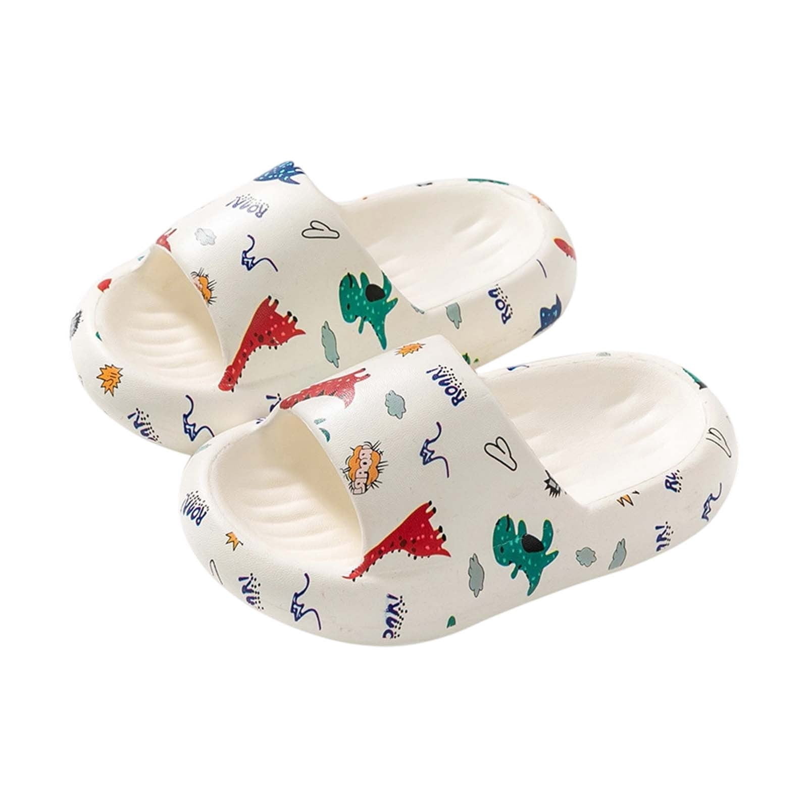 Cloud Slides for Kids Size 4 -5 Boys Girls Shower Slippers Bathroom Pool Sandals,Toddler Home Open Toe Comfy Thick Sole Slippers Summer Beach Shoes #Beige