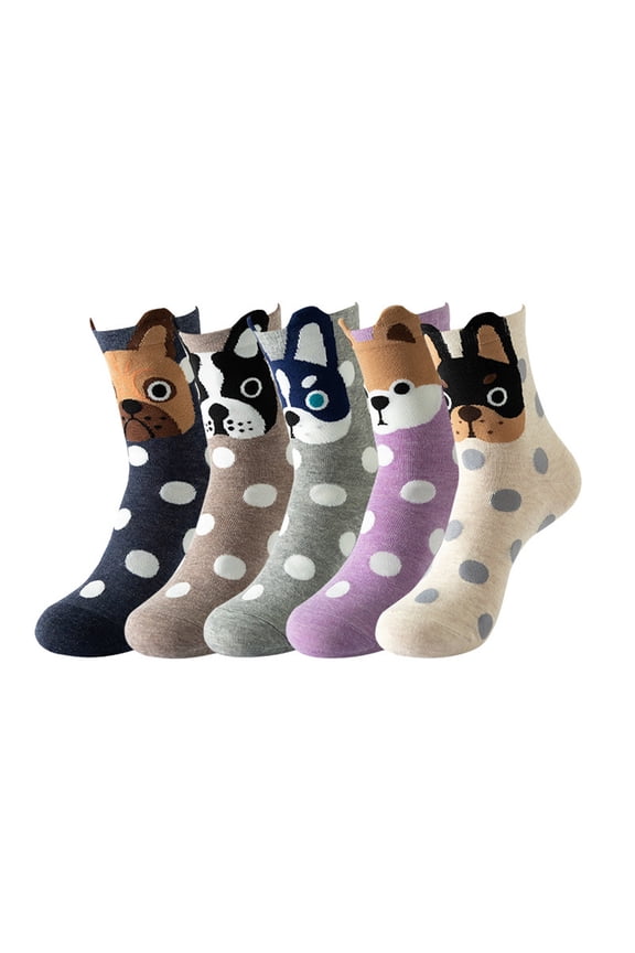 Compression Socks For Women,5 Pairs Of Winter Cute Cartoon Pattern Colorful Socks For Cozy Warm Mid Calf Stockings Withs For Daily Wear And Cold Weather Comfort,Funny Socks