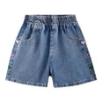 thumbnail image 1 of WRTFVZA Denim Shorts for Girls Size 4-5 Years Girls' Jeans Skirt Blue Jeans Skirts With Elastic Waistband Mini Skirts Spring Summer Streetwear #Blue, 1 of 5