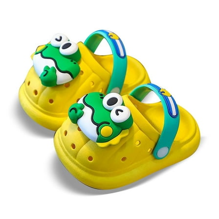 WRTFVZA Garden Clogs Cute Slides Sandals Toddlers Beach Pool Shower Shoes with Sole 2-3 Years #Yellow