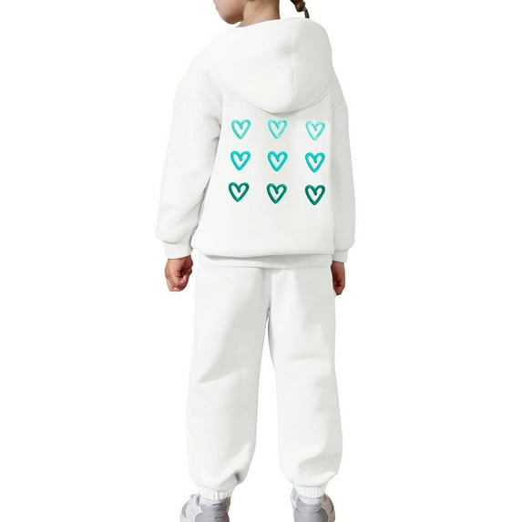 WRTFVZA Girls 2 Piece Outfits Hoodie Sweatsuit Sets Oversized Sweatshirt and Baggy Fall Fashion Sweatpant with Pockets